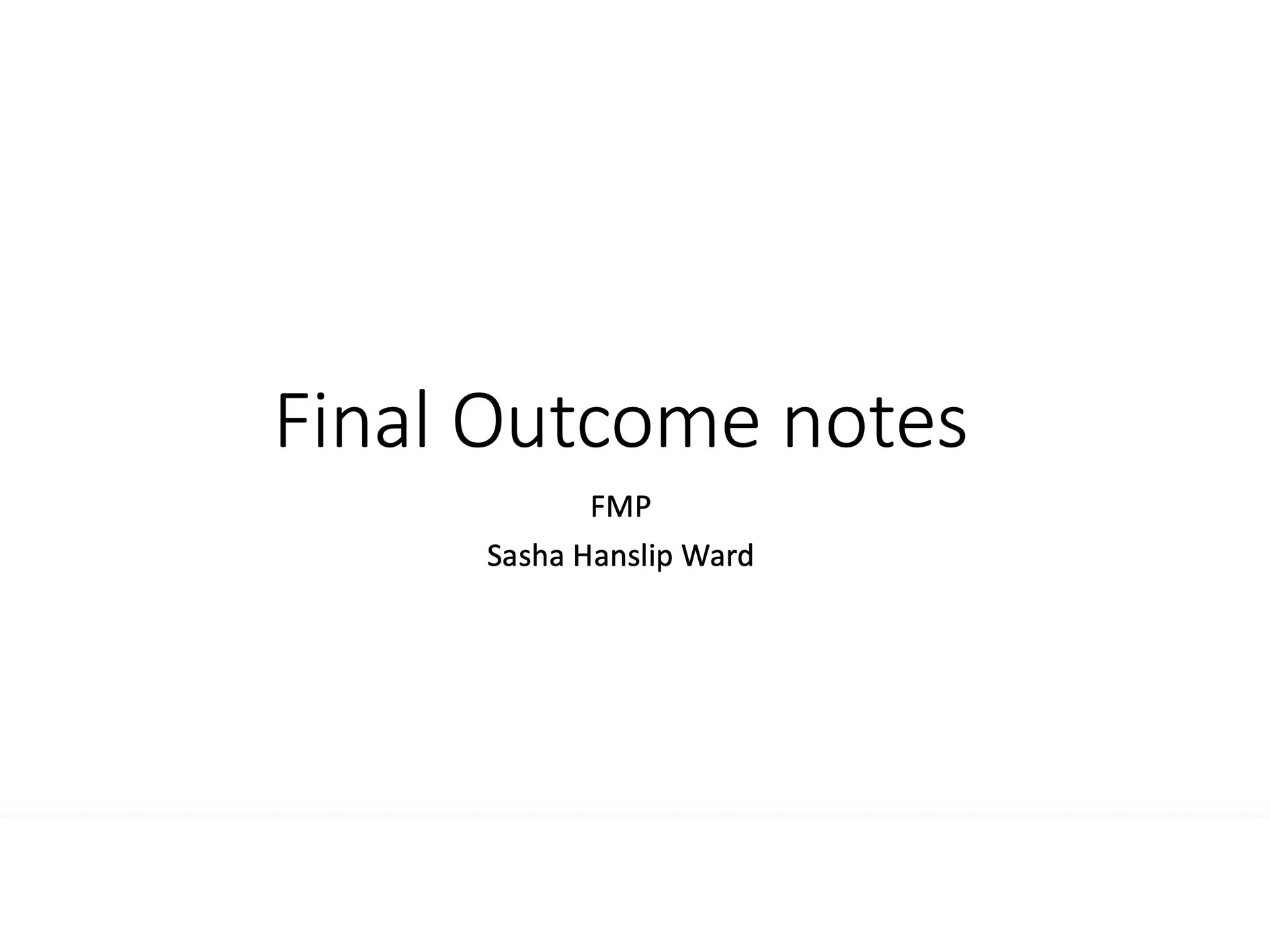 Sasha Hanslip Ward | Pre-degree & Foundation Studies 1